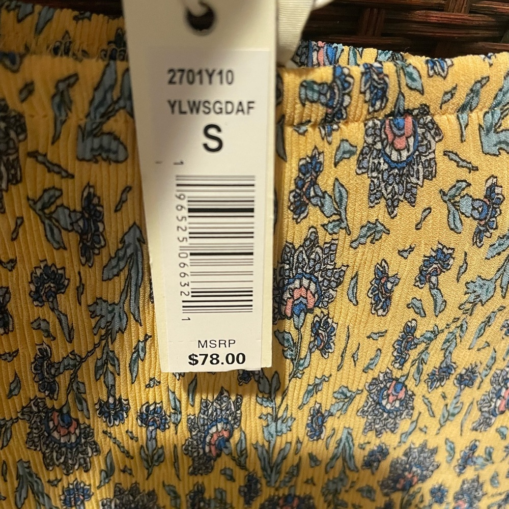 Max Studio Yellow and Blue Floral Skirt